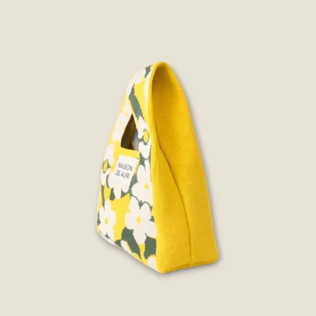 【MAISON DE AURI】雙11 HARU Mini Bags｜Yellow 陽光 春天包 / Mini 小提包 / 厚針織