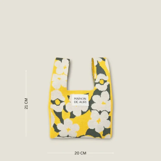 【MAISON DE AURI】雙11 HARU Mini Bags｜Yellow 陽光 春天包 / Mini 小提包 / 厚針織