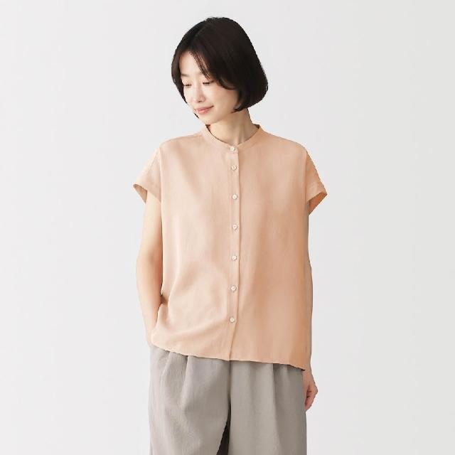 【MUJI 無印良品】女透氣法式袖套衫(柔白/黑色/淺橘/灰色)