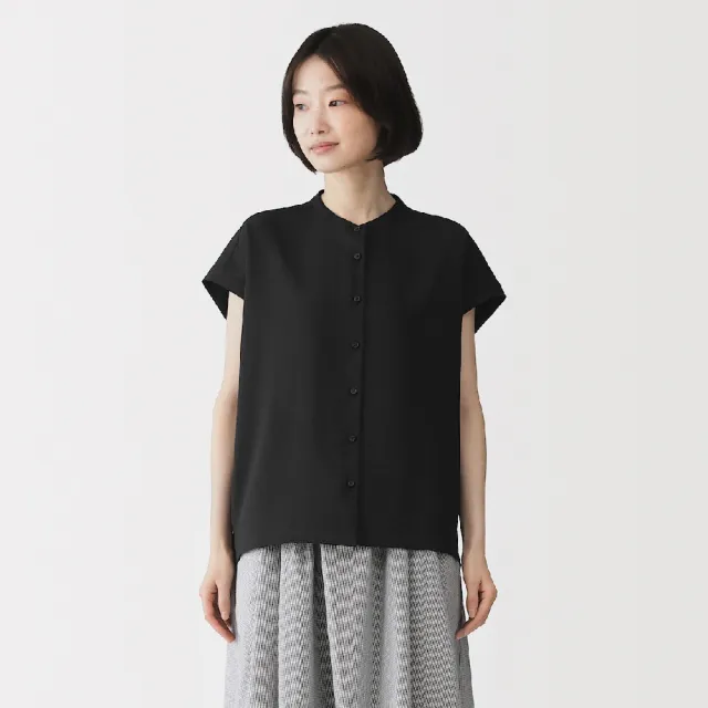【MUJI 無印良品】女透氣法式袖套衫(柔白/黑色/淺橘/灰色)