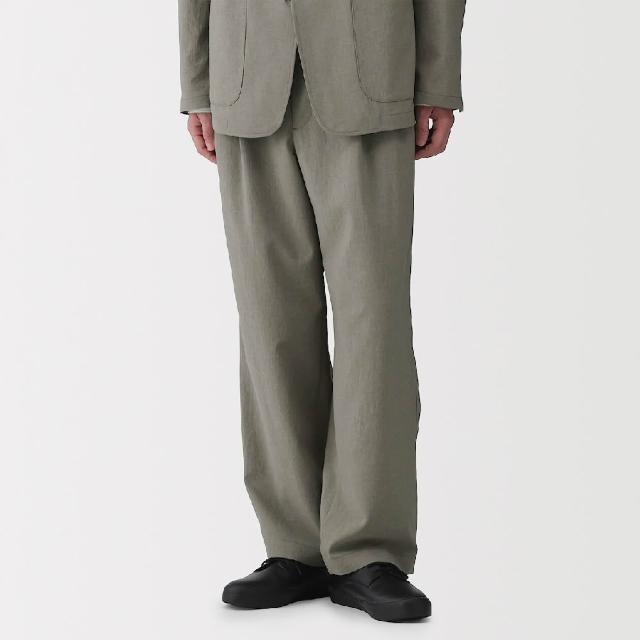 【MUJI 無印良品】男透氣雙褶褲(墨灰/黑色/煙燻綠)