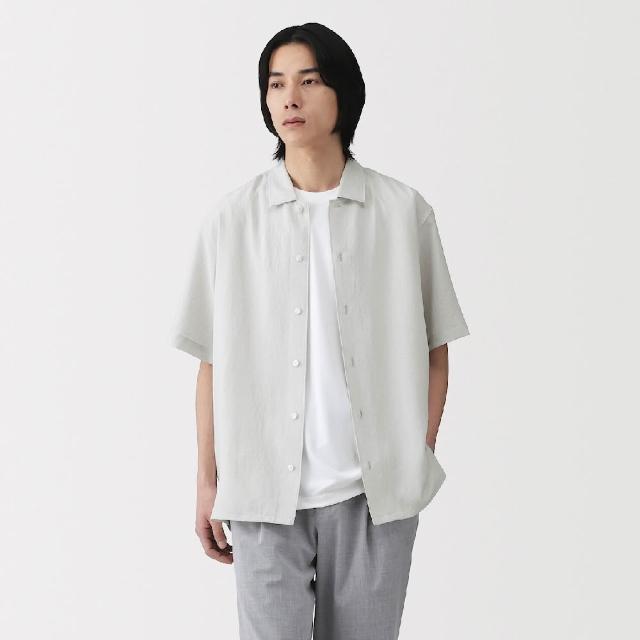 【MUJI 無印良品】男透氣短袖襯衫(淺灰/黑色/煙燻藍)