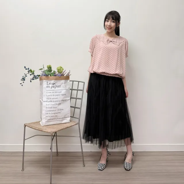 【Hana Mokuba】花木馬日系女裝點點荷葉領上衣