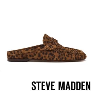 【steve madden】復古抓皺平底穆勒鞋 RAFE(豹紋)