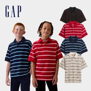 【GAP】兒童寬鬆PK布短袖Polo衫-多色任選(899689)
