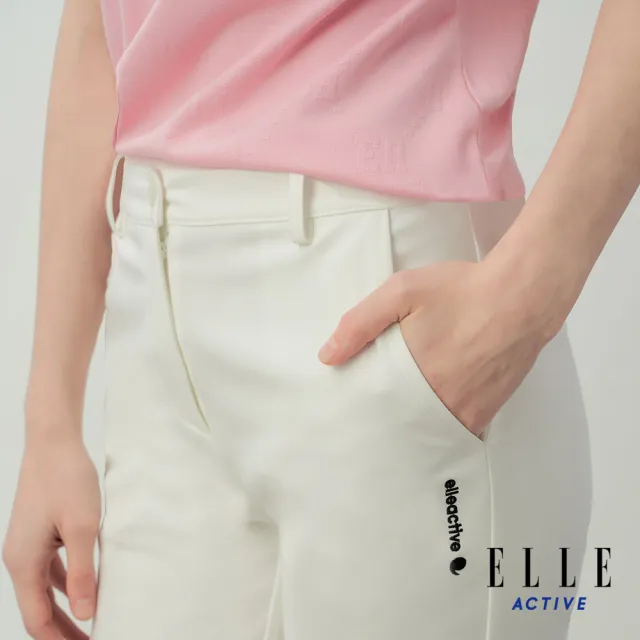 【ELLE ACTIVE】女款 簡約百搭修身剪裁休閒褲-白色(EA26S2W3404-91)