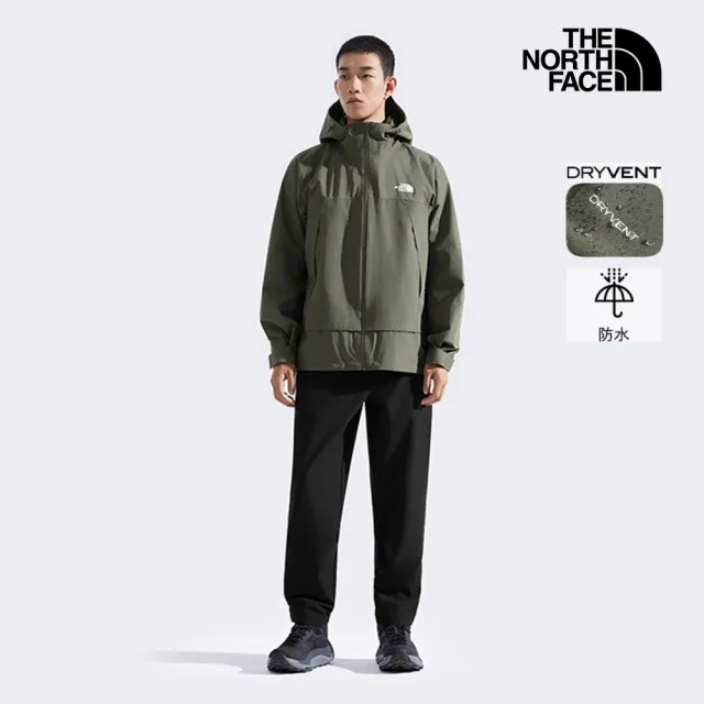 【The North Face】北面男款灰褐色DRYVENT防水衝鋒衣｜8BWF21L(外套)