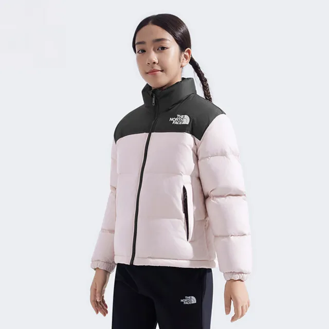【The North Face 官方旗艦】北面經典1996兒童粉色DWR防潑水羽絨外套|8A4CBP6