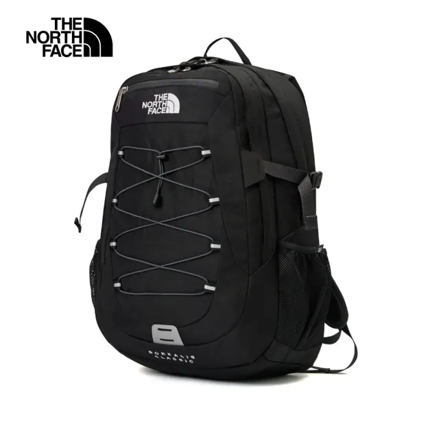 【The North Face】北面男女款黑色DWR防潑水休閒後背包|CF9C4GZ(筆電包/登山包)