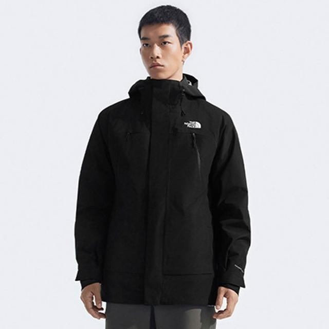 【The North Face】北面男款黑色FUTURELIGHT防水透氣連帽三合一外套｜89ZMJK3