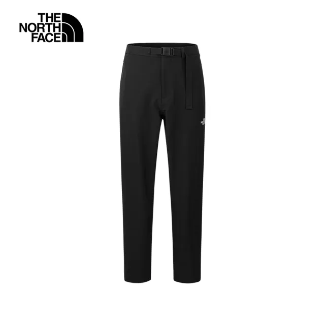 【The North Face】北面男款黑色吸濕排汗休閒長褲｜8ET8JK3