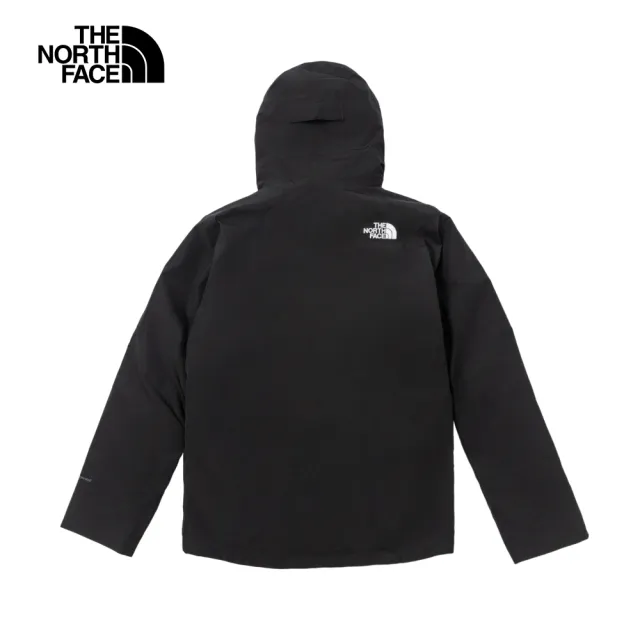 【The North Face】北面男款黑色DryVent防水透氣保暖連帽鋪棉內裡三合一外套|82VO4GZ
