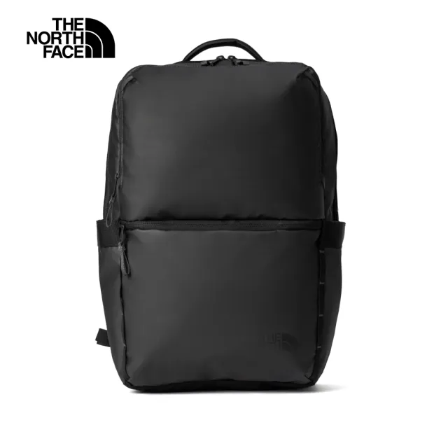 【The North Face】北面男女款黑色多隔層方形休閒後背包｜81DMKT0(筆電包/登山包)