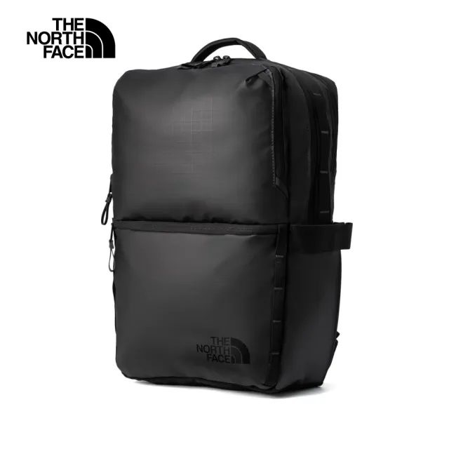 【The North Face】北面男女款黑色多隔層方形休閒後背包｜81DMKT0(筆電包/登山包)