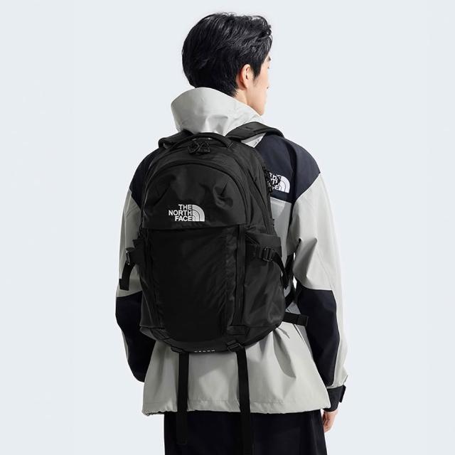 【The North Face】北面男女款黑色便捷收納休閒後背包｜52SH4HF(筆電包/登山包)