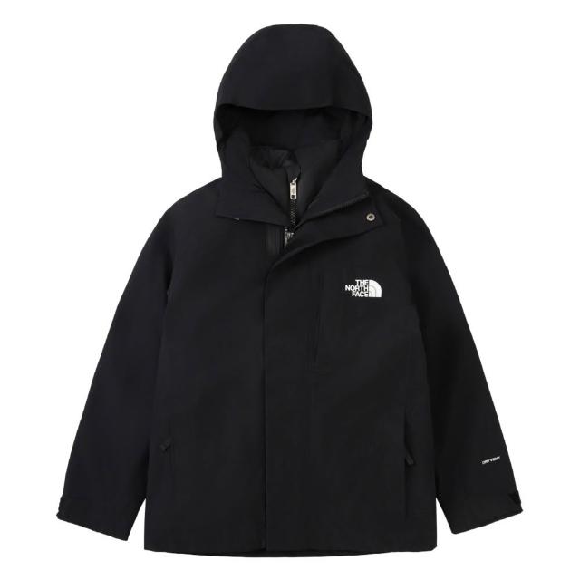 【The North Face】北面兒童黑色DRYVENT防水羽絨內裡三合一外套｜8DXRJK3