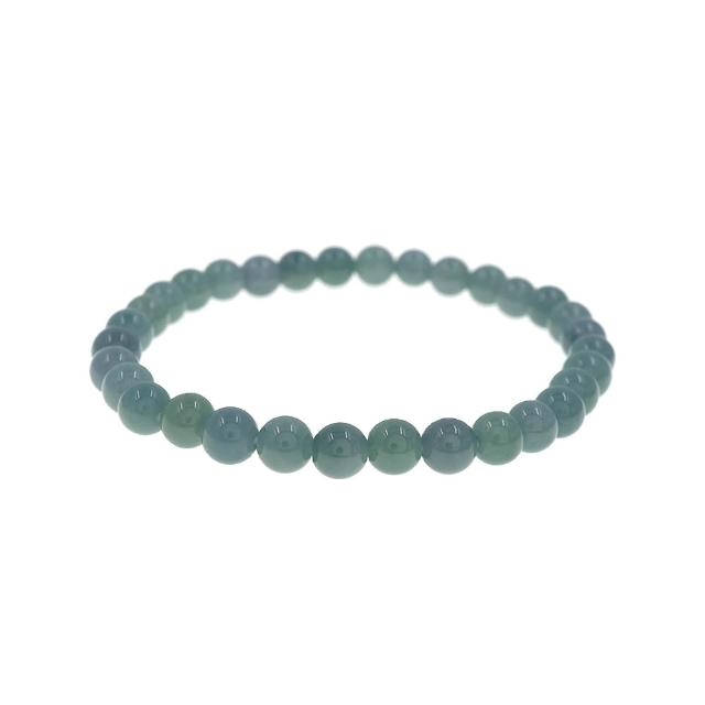 【喜緣玉品】天然翡翠玉石 瑩潤藍綠 微光森林 手珠 5.5mm(直)