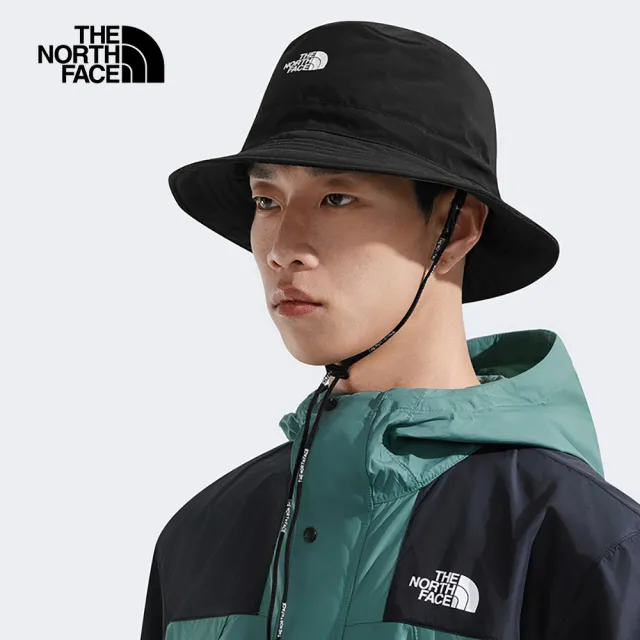 【The North Face】北面男女款黑色UPF防曬漁夫帽｜8DH1KX7(抗UV)