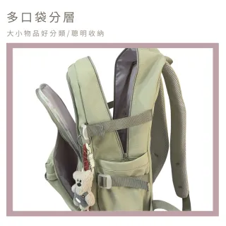 【MoodRiver】雙11 素色多口袋 背包 後背包 學生後背包 書包 包包女 防潑水 日式風格 女包 男包 