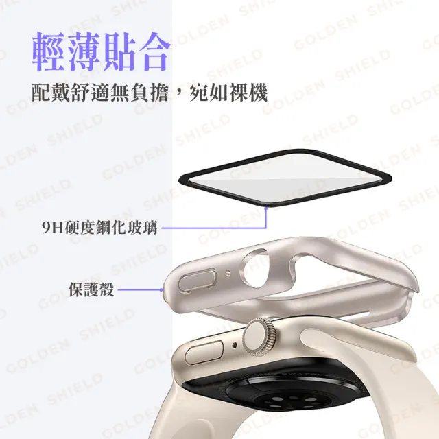 【GOLDEN SHIELD】蘋果手錶一體式保護殼 蘋果手錶殼 錶殼適用Apple Watch 11 10 9 8 7 SE Ultra S11 S10