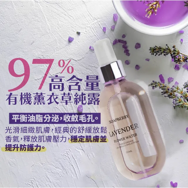 【古寶無患子】任選3瓶-純露花水系列250ml 真正薰衣草/法國歐薄荷 (化妝水/保濕/舒緩)