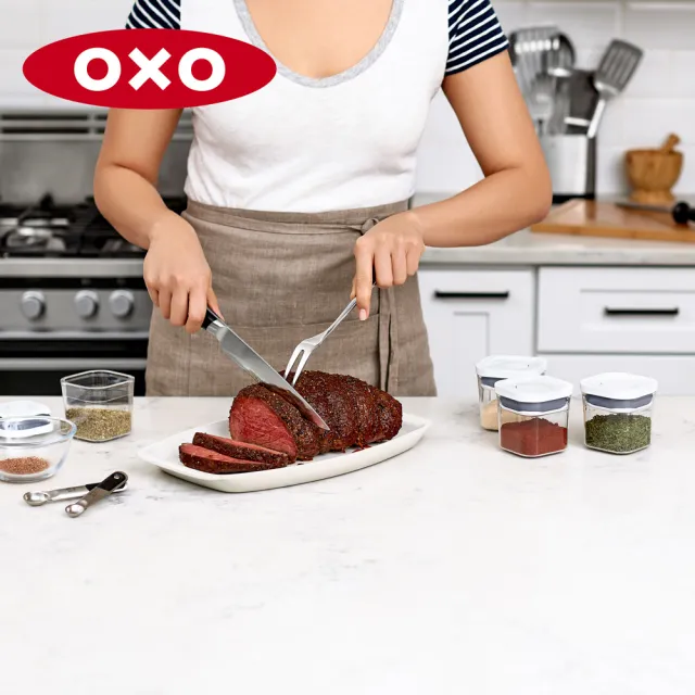 【OXO】長方2.6L｜超值2入｜POP 按壓密封收納保鮮盒(16*11*24 cm 單手開蓋 整齊堆疊)