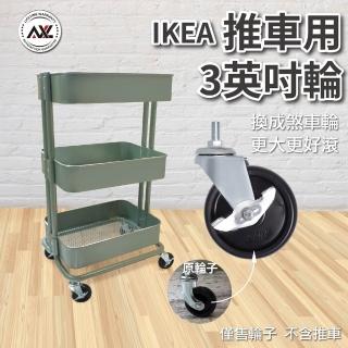 【AXL Global】適用IKEA三層推車專用替換輪 M8x15mm螺絲牙腳輪 1入組-4煞(相容RASKOG/PP耐磨硬輪)