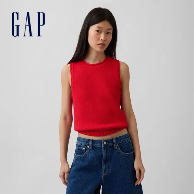 【GAP】女裝 純棉針織背心-多色任選(896996)