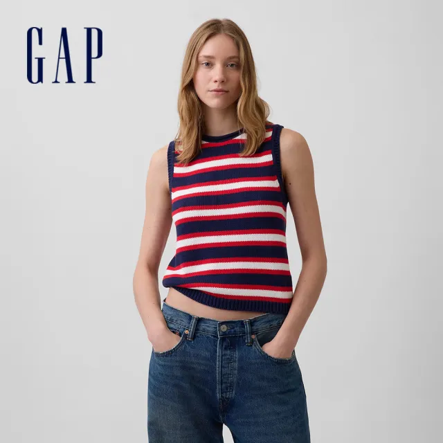 【GAP】女裝 純棉針織背心-多色任選(896996)