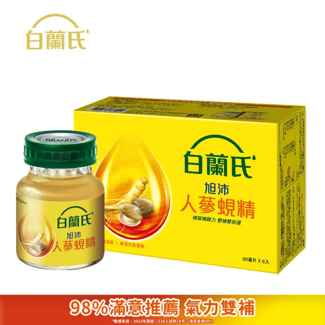 【白蘭氏】旭沛人蔘蜆精 60ml*6入*1盒 共6入(人蔘補氣 蜆精補力)
