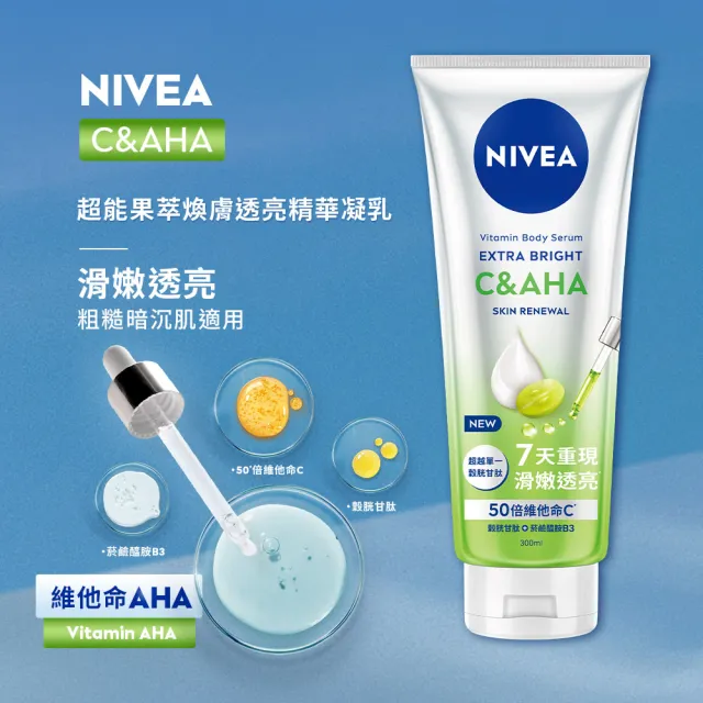 【NIVEA 妮維雅】買1送1★亮白極致嫩膚乳液400ml+超能果萃精華凝乳系列300ml(No.1 美白身體乳)
