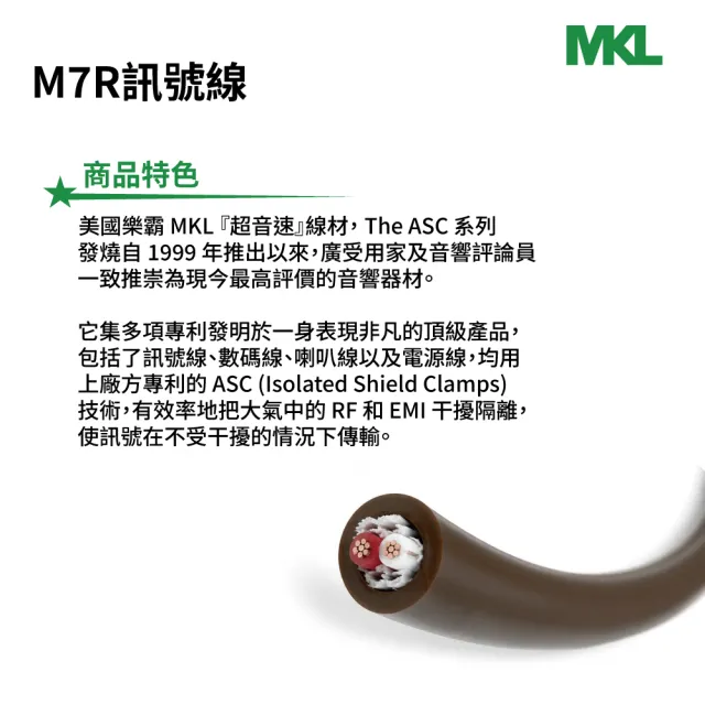 【BOK】MKL M7R 訊號線(XLR/RCA Speaker Cable)