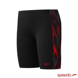 【SPEEDO】男孩 運動及膝泳褲 Placement 黑/灰/紅