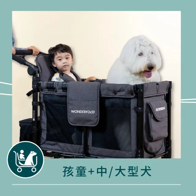 【WonderFold】福利品 W2 Elite菁英多功能嬰兒推車(出清 雙人用推車 寵物推車 雙胞胎 雙寶)