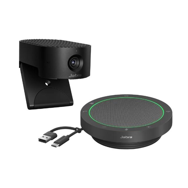 【Jabra】智能商務會議PanaCast 20視訊鏡頭+ Speak2 40 可攜式全雙工會議揚聲器(雙纜線接口設計)