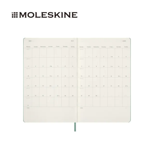【MOLESKINE】2026-27 18個月週記硬皮手帳 - L型/鼠尾草綠