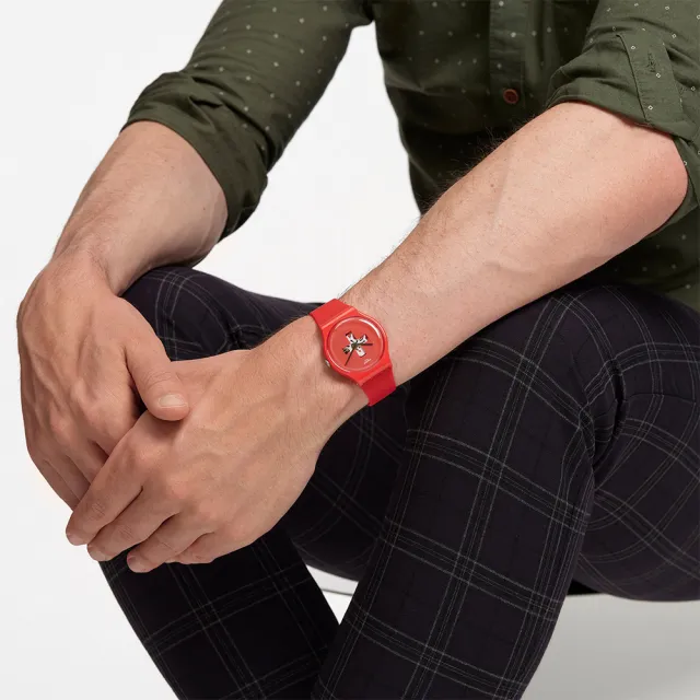 【SWATCH】SWISS AROUND THE CLOCK 經典手錶/男錶/女錶/瑞士製造 SO29R104-S14 (41mm)