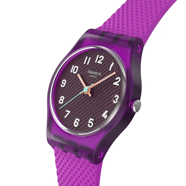 【SWATCH】MAGENTA WEAVE 經典手錶/女錶/瑞士製造 LV122 (25mm)