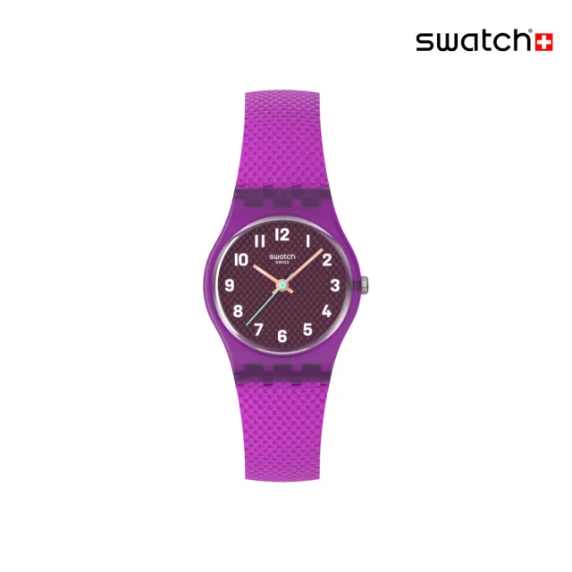 【SWATCH】MAGENTA WEAVE 經典手錶/女錶/瑞士製造 LV122 (25mm)