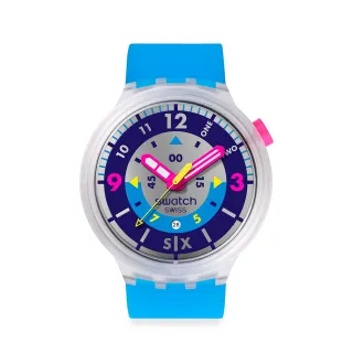 【SWATCH】NEON HIELO 大錶面手錶 男錶/女錶/瑞士製造 SB01K400(47mm)
