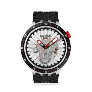 【SWATCH】THE PILGRIM - TREAD ON IT 大錶面手錶/男錶/女錶/瑞士製造 SB05K103(47mm)