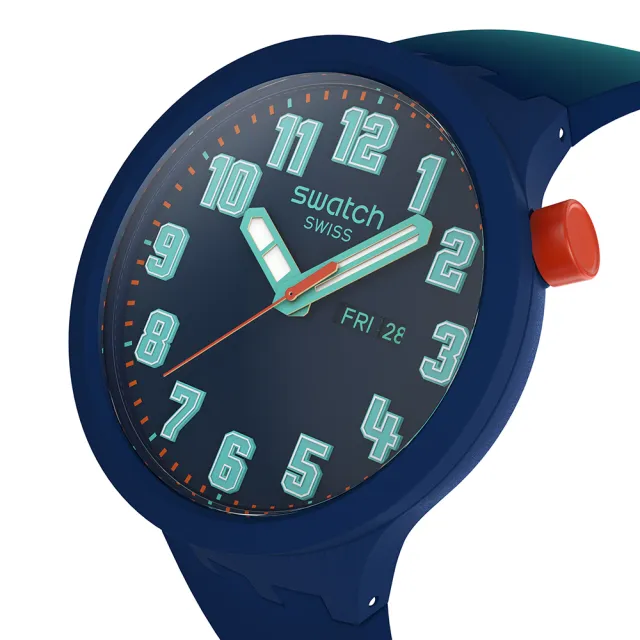 【SWATCH】ESSENTIALLY BOLD 大錶面手錶/男錶/女錶/瑞士製造 SB01N700(47mm)