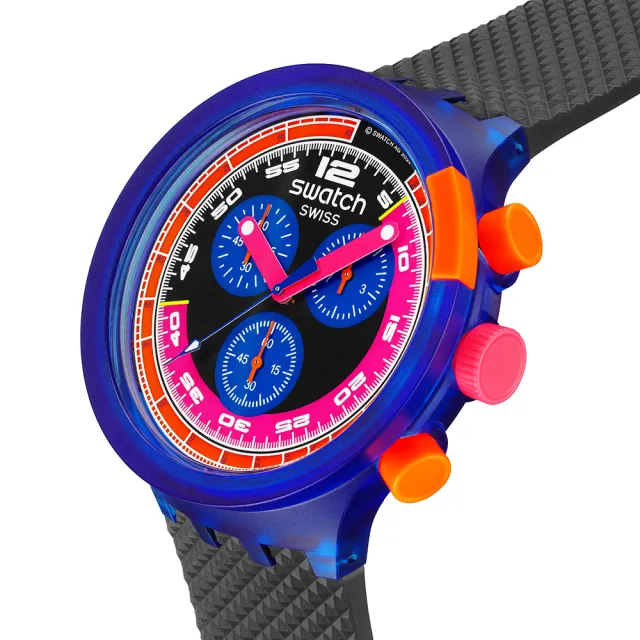 【SWATCH】NEON PARTY TO THE MAX 大錶面手錶/男錶/女錶/瑞士製造 SB06N102(47mm)