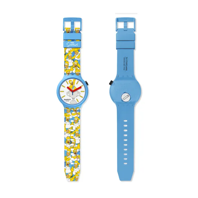 【SWATCH】BEST. DAD. EVER. 辛普森家庭/大錶面手錶/男錶/女錶/瑞士製造 SB05Z100(47mm)