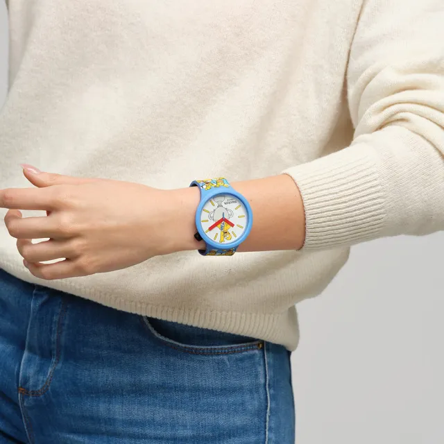 【SWATCH】BEST. DAD. EVER. 辛普森家庭/大錶面手錶/男錶/女錶/瑞士製造 SB05Z100(47mm)