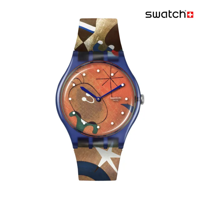 【SWATCH】MIROS WOMEN & BIRD IN THE MOONLIGHT 泰德美術館聯名/男錶/女錶/瑞士製造 SO29Z136 (41mm)