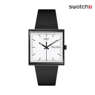 【SWATCH】WHAT IF BLACK? 經典手錶/女錶/瑞士製造 SO34B700(33mm)