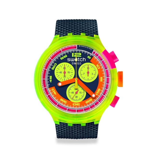 【SWATCH】NEON TO THE MAX 大錶面運動手錶/男錶/女錶/瑞士製造 SB06J100(47mm)