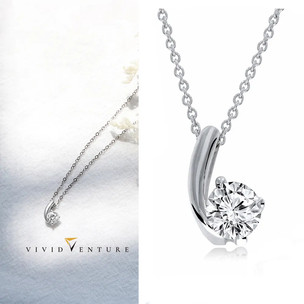 【Vividventure 亞帝芬奇】GIA 30分 DVVS2 3VG 八心八箭 天然鑽石 真鑽 項鍊 音符(14K金台+14K金鍊)