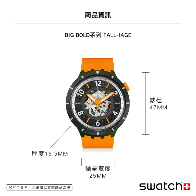 【SWATCH】FALL-IAGE 大錶面手錶/男錶/女錶/瑞士製造 SB03G107(47mm)